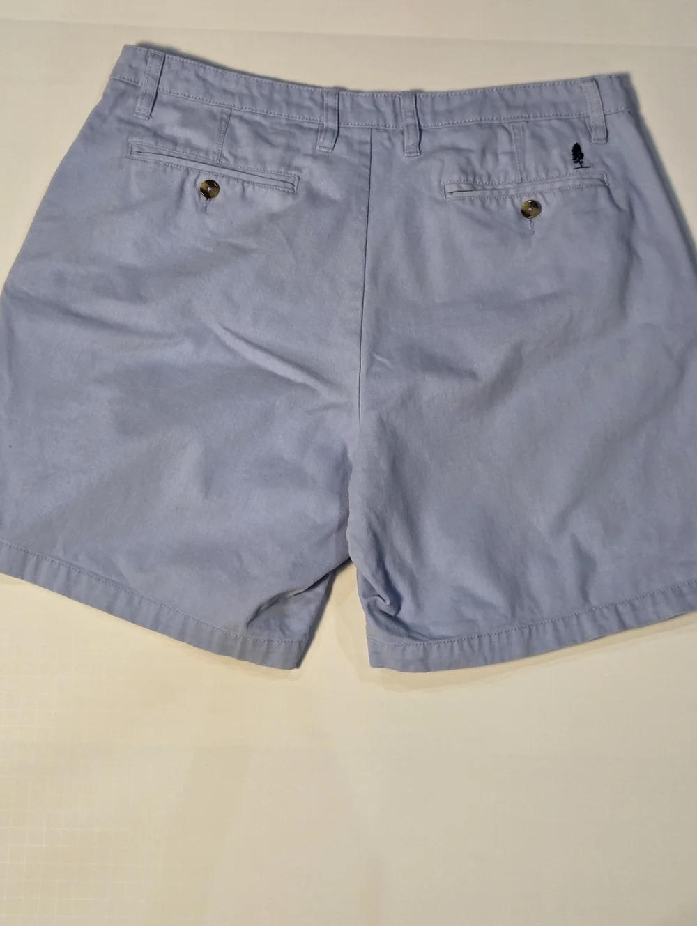 Men's Chino Shorts Flat Front Workwear Preppy Golf Outdoor Blue Gray Size 34